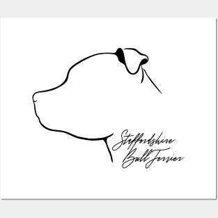 Proud Staffordshire Bull Terrier profile dog lover Posters and Art